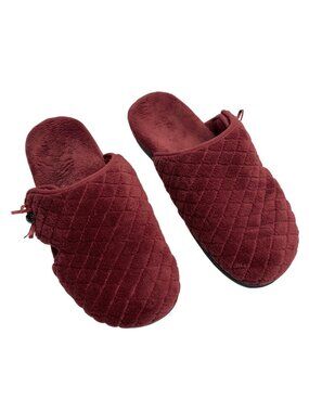 Vionic Womens Adilyn Orthotic Cozy Burgundy Slippers Size 9
